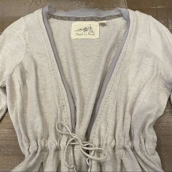 Anthropologie Angel of the North chiffon trim cardigan - Picture 2 of 6